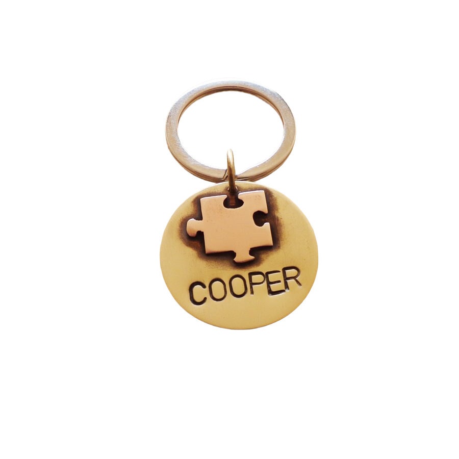 Custom Puzzle Piece Dog Tag ID
