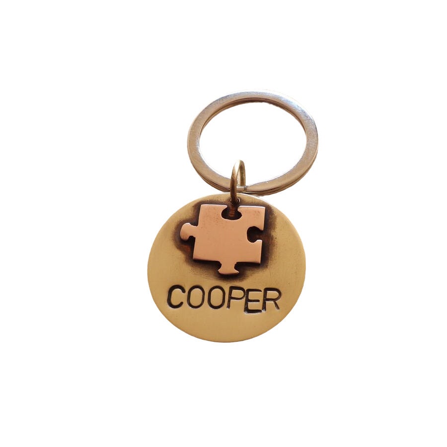 Custom Puzzle Piece Dog Tag ID