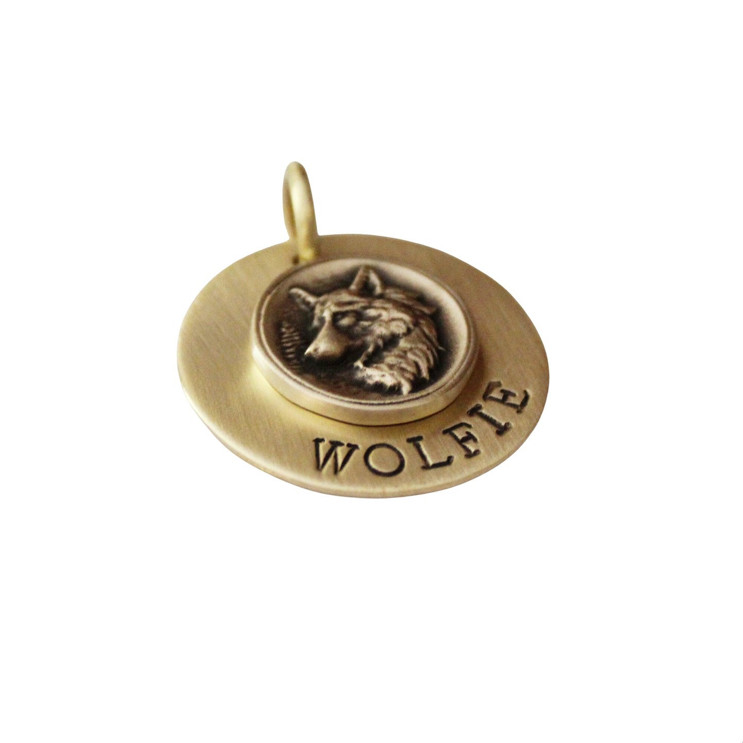 Personalized Forest Wolf Hunter Dog Tag ID