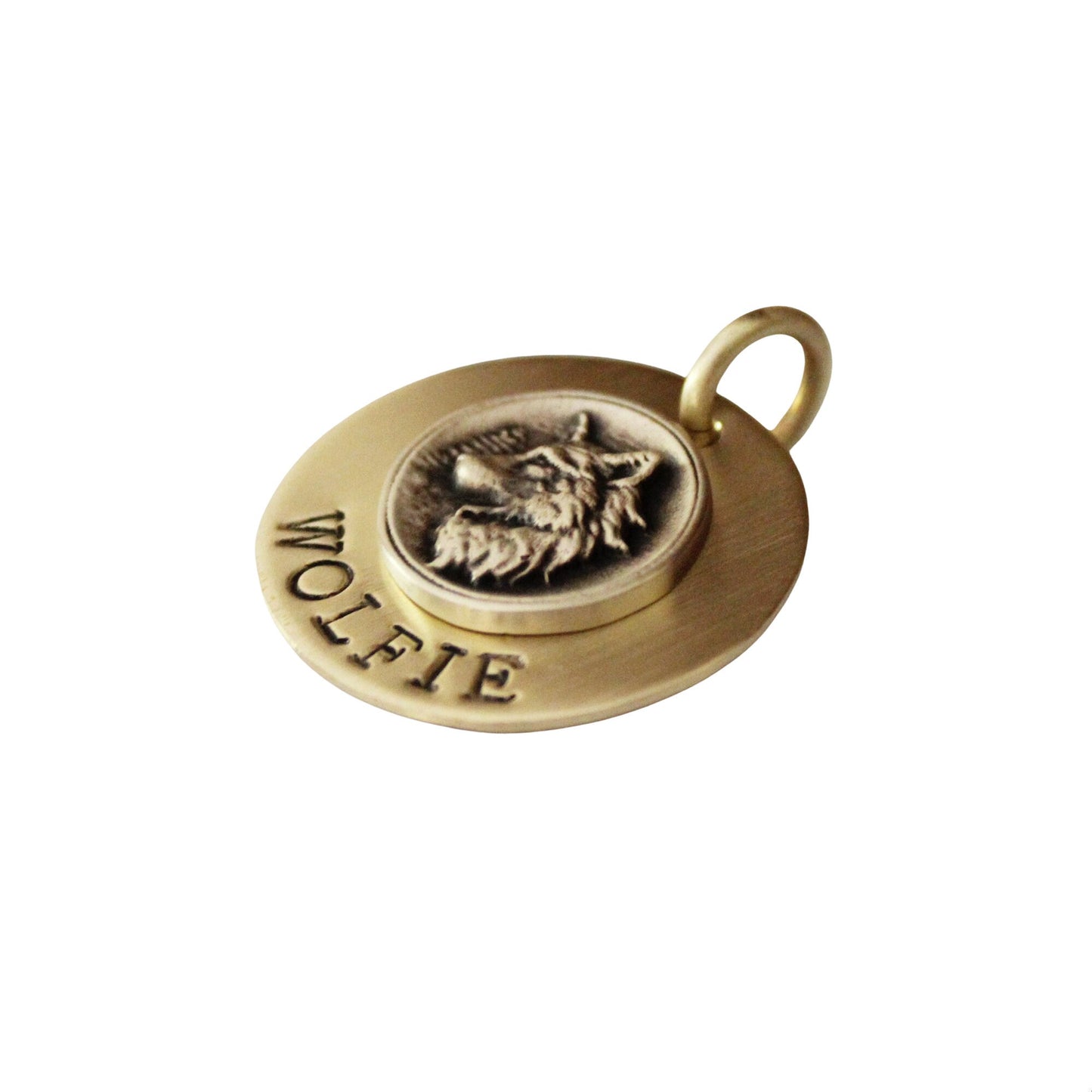Personalized Forest Wolf Hunter Dog Tag ID