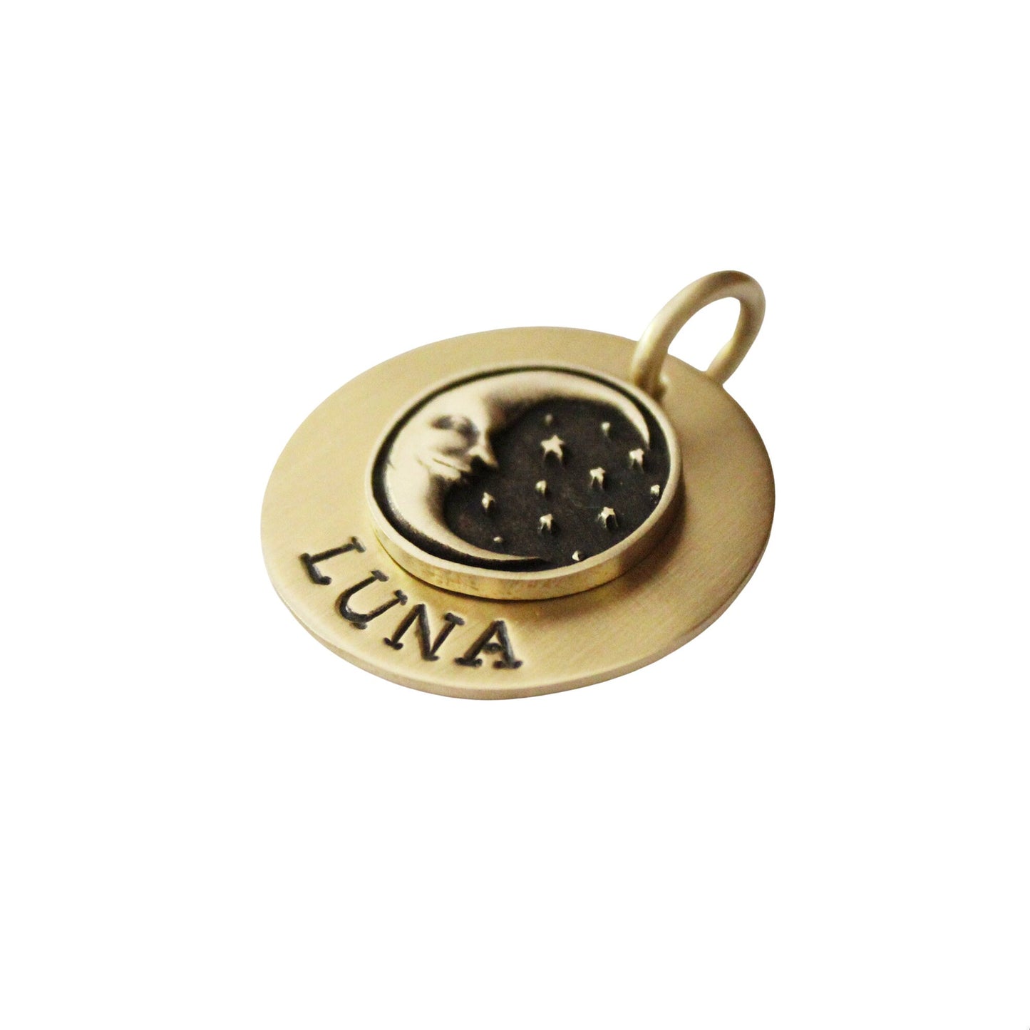 Personalized Luna Moon Dog Tag ID