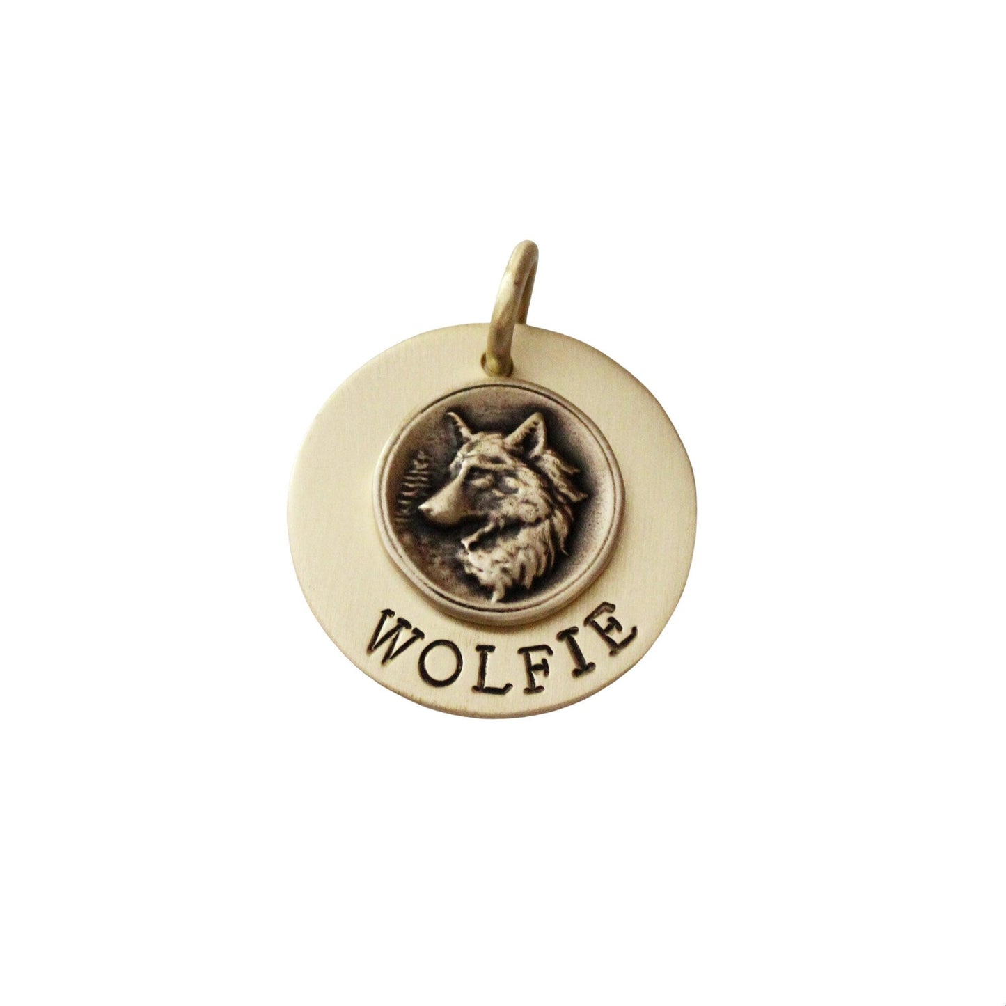 Personalized Forest Wolf Hunter Dog Tag ID