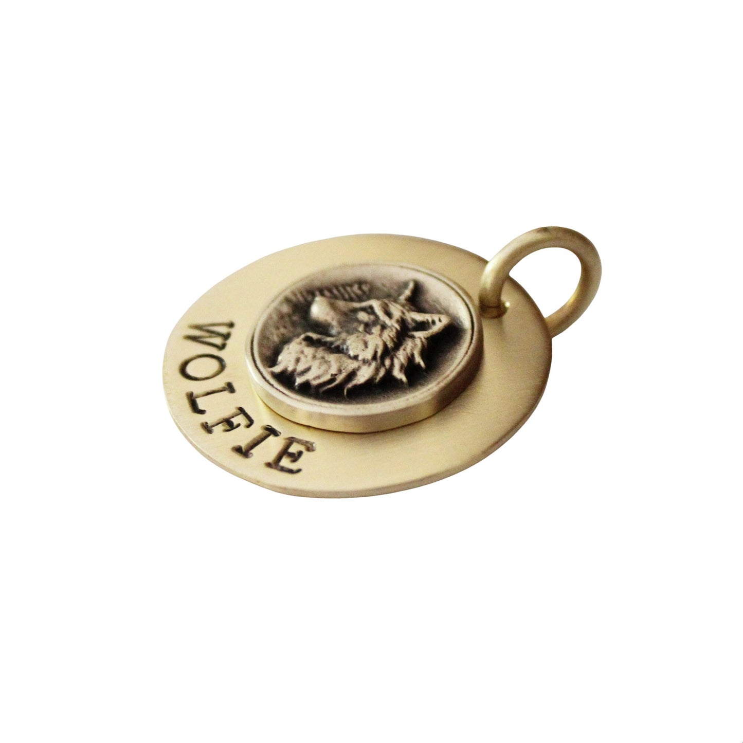 Personalized Forest Wolf Hunter Dog Tag ID