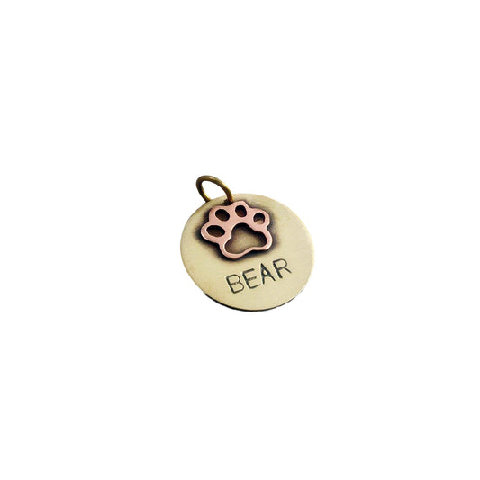 Bear Paw Print Dog Tag ID