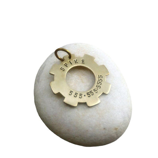 Steampunk Cogwheel Dog ID Tag