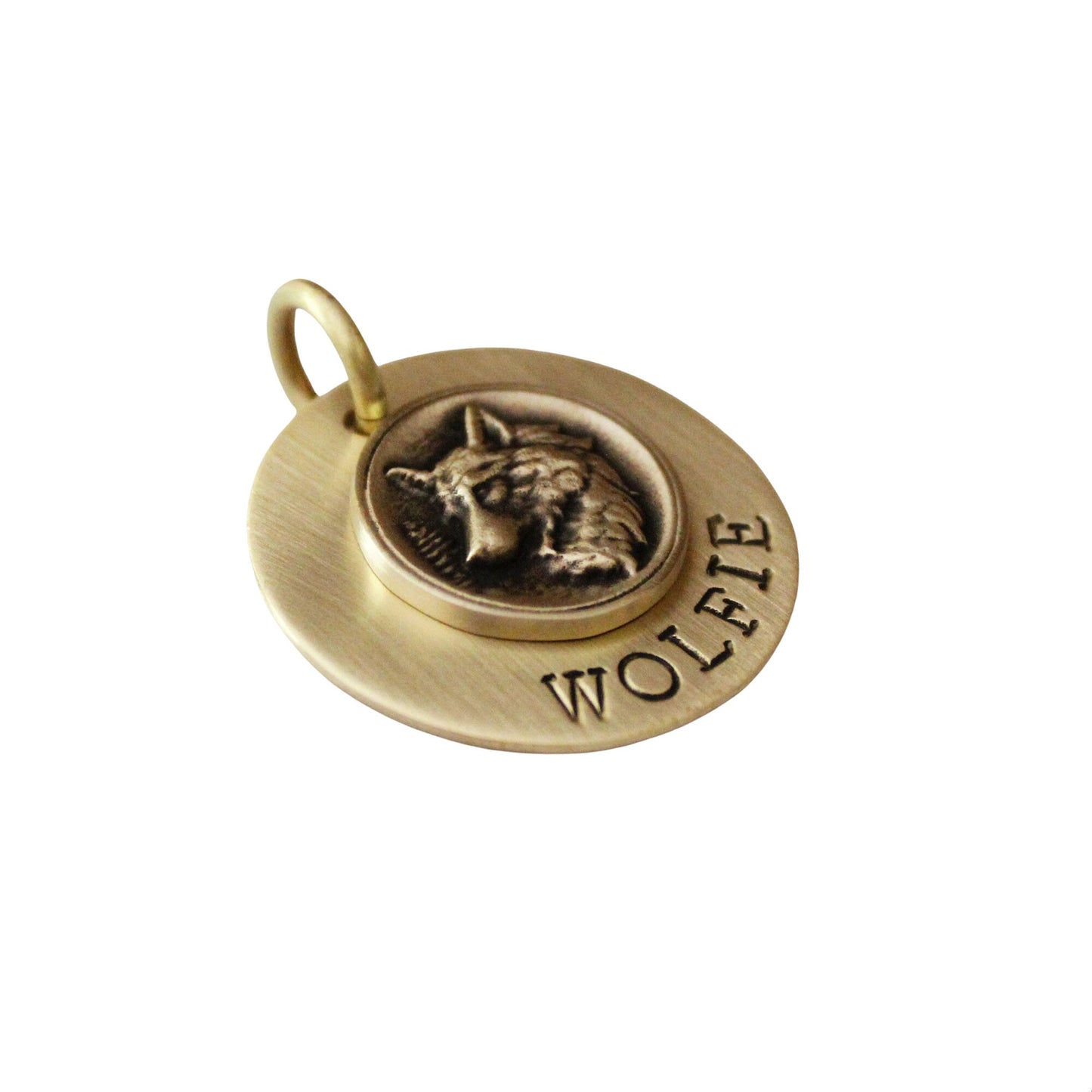 Personalized Forest Wolf Hunter Dog Tag ID